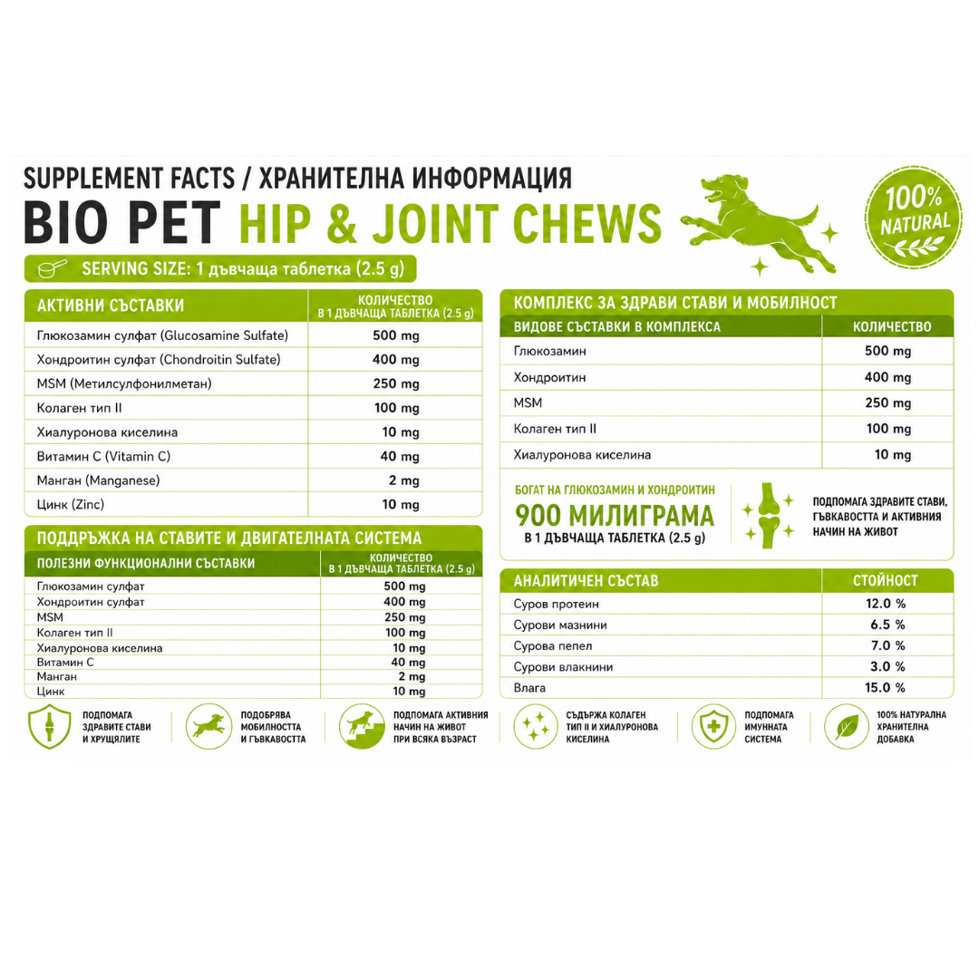 Hip and Joint chews - 120 бр. New Formula