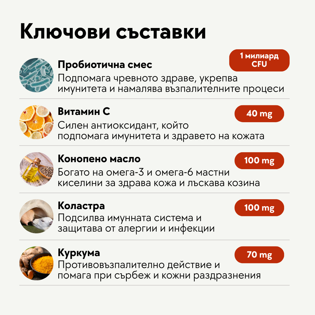 Allergy chews - Грижа за кожата, подкрепа за имунитета - 60 бр.
