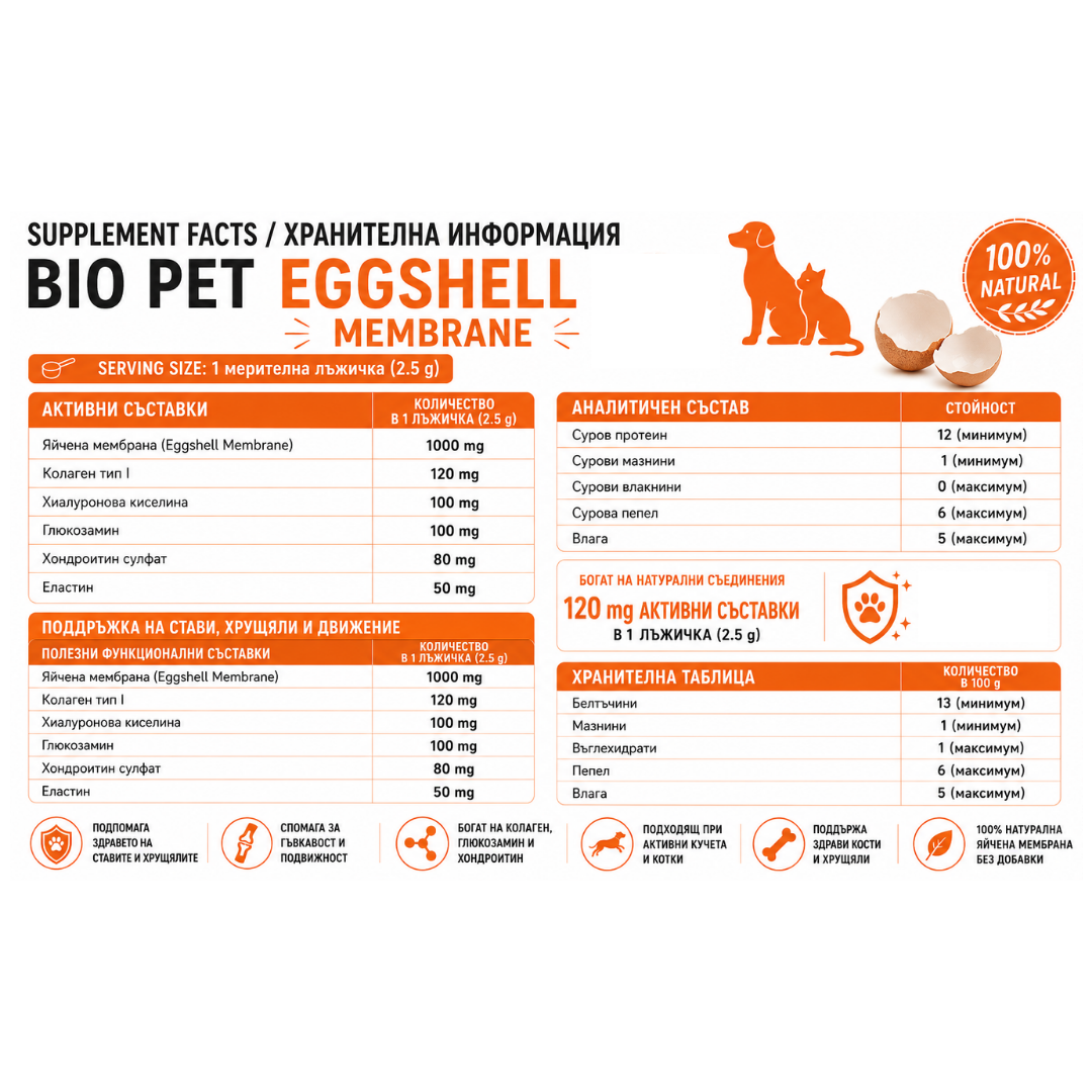 Eggshell Membrane Powder - 120 гр.
